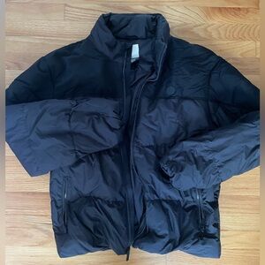 Vuori Black Puffer Jacket with Stand-Up Collar